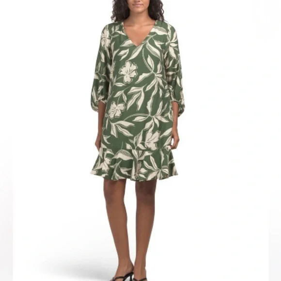 NWT London Times green & cream shift dress M - Picture 1 of 15